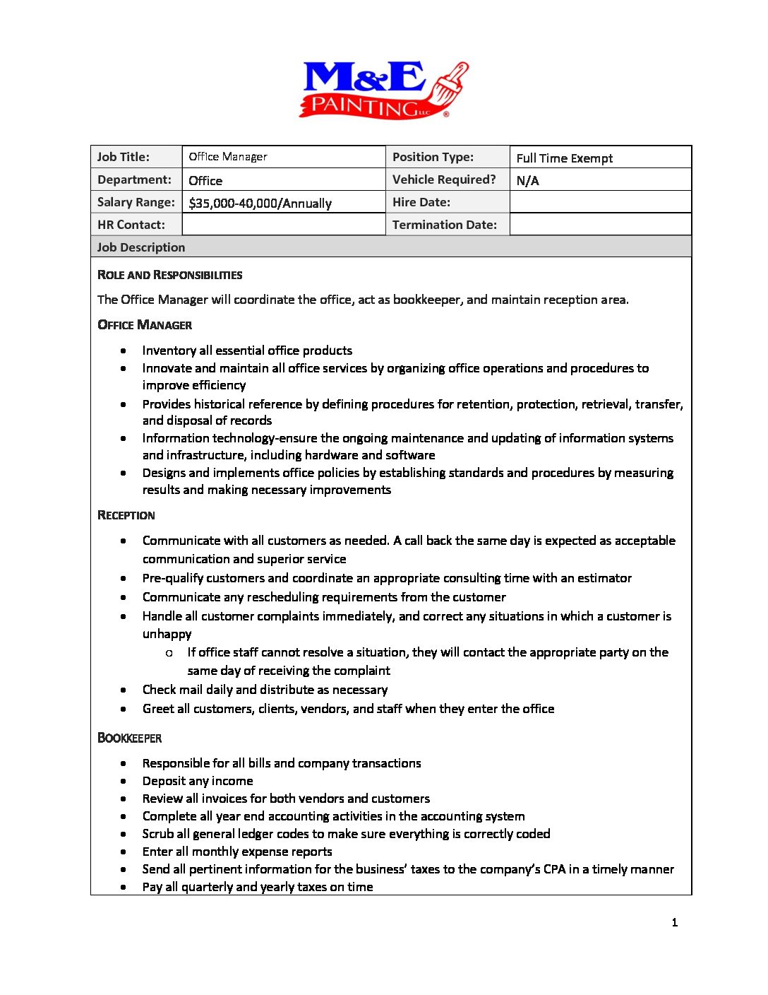 Recovery Officer Job Description HR Officer Job Description 651 